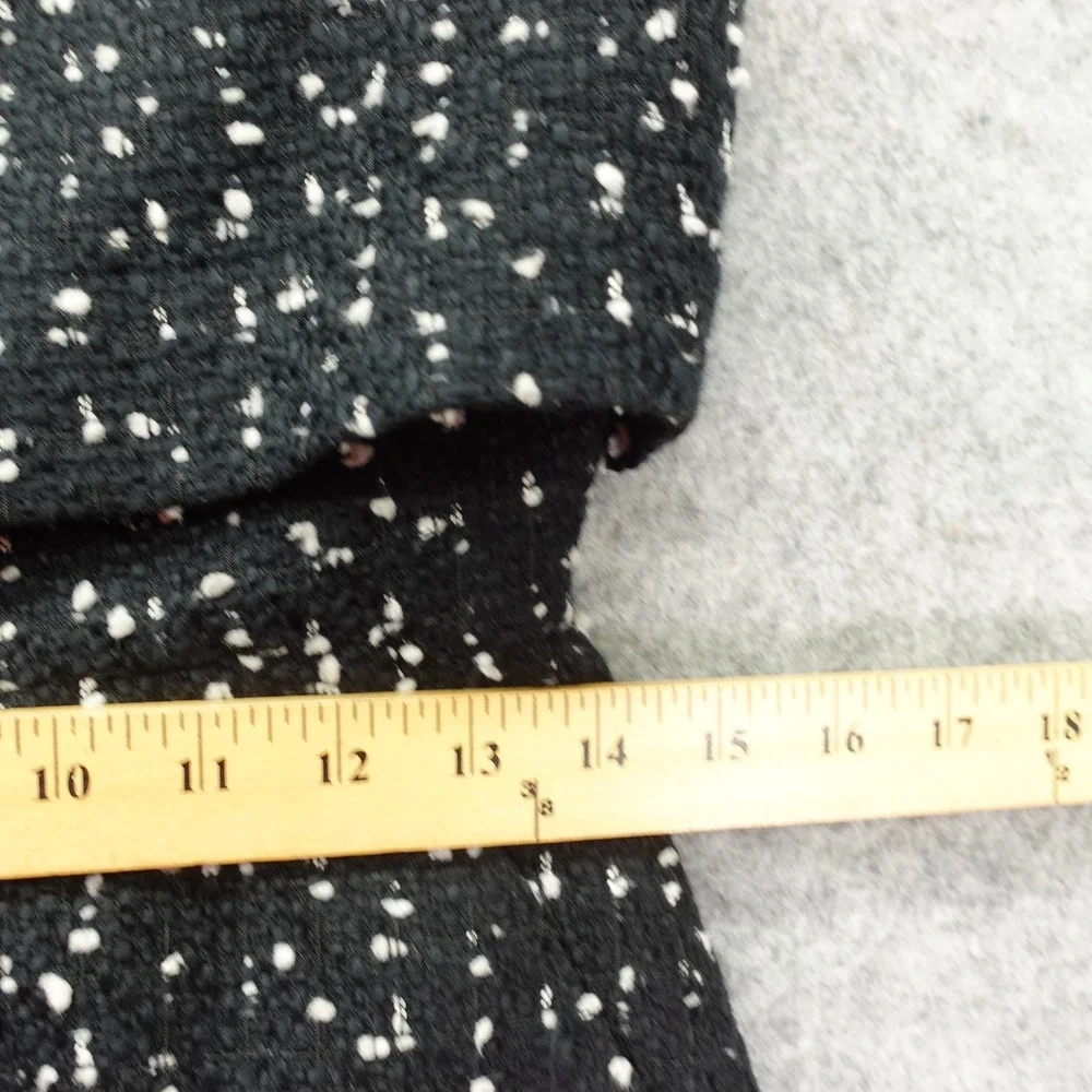 J Crew Black Boucle Tweed Dress S White Fleck Cap Sleeve Old Money Office Siren